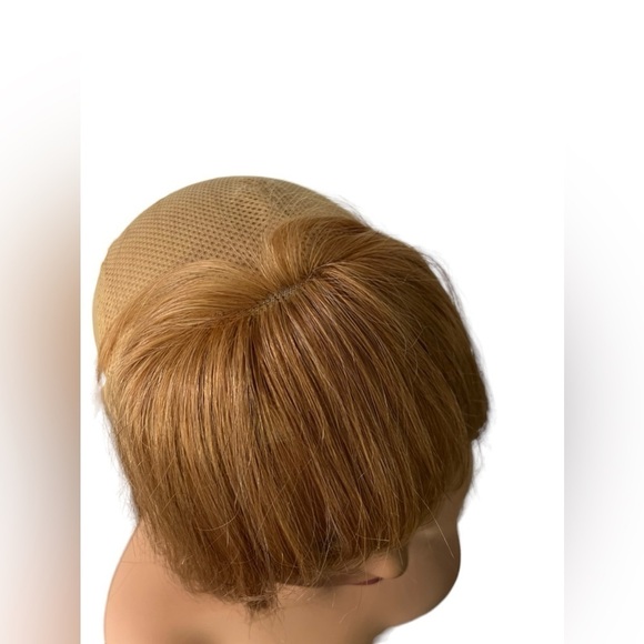 Invisible Frontal Mesh Lace Bangs clip in  strawberry Blonde - Picture 3 of 7